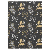 Elegant Black Mistletoe & Ribbon-kerstpatroon Tafelkleed (Voorkant)