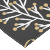 Elegant Black Mistletoe & Ribbon-kerstpatroon Tafelkleed (Gekanteld)
