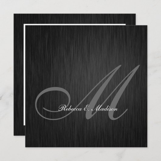 Elegant Black Monogram 2013 Afstuderen Kaart (Voorkant / Achterkant)