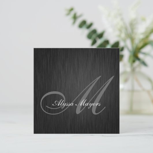 Elegant Black Monogram 2021 Afstuderen Uitnodiging (Staand voorkant)