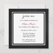 Elegant Black Monogram 2021 Afstuderen Uitnodiging (Achterkant)