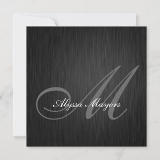 Elegant Black Monogram 2021 Afstuderen Uitnodiging