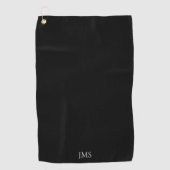Elegant Black Monogram Golfhanddoek (Voorkant)