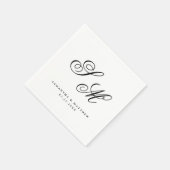 Elegant Black Monogram Initialen Formele bruiloft Servet (Hoek)