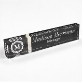 Elegant Black Monogram Naambordje
