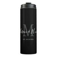 Elegant Black Monogram Pas getrouwd Wedding
