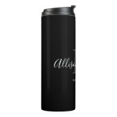 Elegant Black Monogram Pas getrouwd Wedding Thermosbeker (Gedraaid links)
