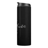 Elegant Black Monogram Pas getrouwd Wedding Thermosbeker (Geroteerd rechts)