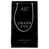 Elegant Black Monogram Wedding Klein Cadeauzakje (Voorkant)