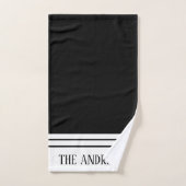 Elegant Black Monogramed Name Bad Handdoek (Handdoek)