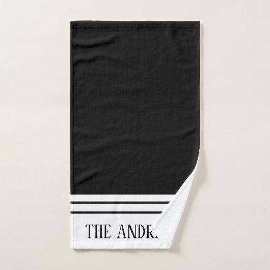 Elegant Black Monogramed Name Bad Handdoek (Handdoek)