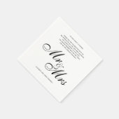Elegant Black Mr en Mrs Wedding Dank u Bericht Servet (Hoek)