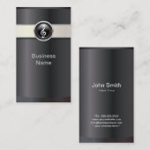 Elegant Black Music Visitekaartje (Voorkant / Achterkant)