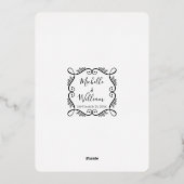 Elegant Black n Gold Foil  Scrolls Weddenschap Folie Uitnodiging (Achterkant)