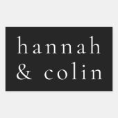Elegant Black Names Rechthoekige Sticker (Voorkant)