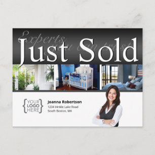 Elegant Black Net verkocht sjabloon onroerend goed Briefkaart