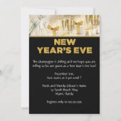 Elegant Black New Years Eve Party Kaart (Voorkant)