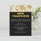 Elegant Black New Years Eve Party Kaart (Staand voorkant)