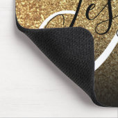Elegant Black Ombre Gold Glitter Monogram Muismat (Hoek)