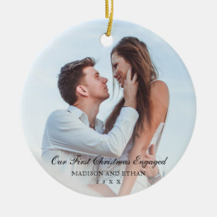 Elegant Black Ons eerste kerstcadeaufoto Keramisch Ornament