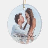 Elegant Black Ons eerste kerstcadeaufoto Keramisch Ornament (Links)
