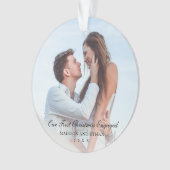 Elegant Black Ons eerste kerstcadeaufoto Ornament (voorkant)