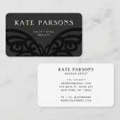 Elegant Black op Black Butterfly Visitekaartje (Voorkant / Achterkant)