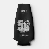 Elegant Black op persoonlijke titel 50th Any Birth Flesjeskoeler (Voorkant)