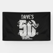 Elegant Black op persoonlijke titel 50th Any Birth Spandoek (Horizontaal)