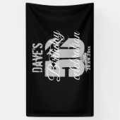 Elegant Black op persoonlijke titel 50th Any Birth Spandoek (Verticaal)