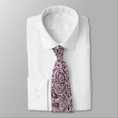 Elegant Black op roze Floral Paisley Pattern Stropdas (Gebonden)