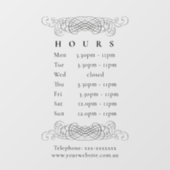   Elegant Black openingstijden Raamsticker (Vel)