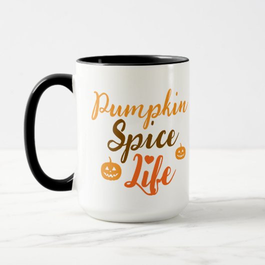 Elegant black &orang pumpkin Spice Life  Mug Mok (Links)