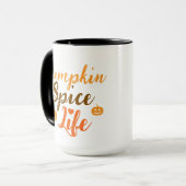 Elegant black &orang pumpkin Spice Life  Mug Mok (Voorkant links)