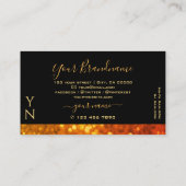 Elegant Black Oranje Gold Sparkle Glitter Monogram Visitekaartje (Achterkant)