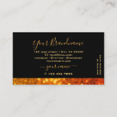 Elegant Black Oranje Gold Sparkle Glitter Shimmery Visitekaartje (Achterkant)