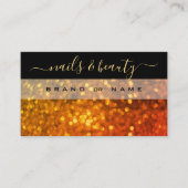 Elegant Black Oranje Gold Sparkle Glitter Shimmery Visitekaartje (Voorkant)