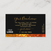 Elegant Black Oranje Gold Sparkle Glitter Voeg Log Visitekaartje (Achterkant)
