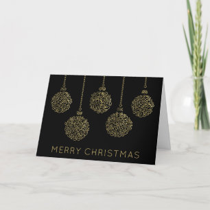 Elegant Black Ornament Outline Kerstmis Feestdagen Kaart