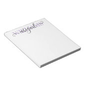 Elegant Black Paars Calligraphy Script Name Notitieblok (Schuin)