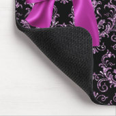 Elegant Black Paars Damask Diamond Bow - Aangepast Muismat (Hoek)