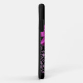 Elegant Black Paars Damask Diamond Bow Monogram Case-Mate iPhone Case (Achterkant/rechts)