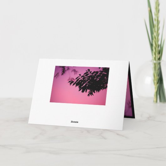 Elegant Black Paars Landscape Tree Branch Shadow Kaart (Achterkant)