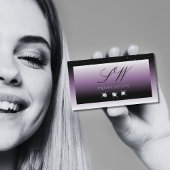 Elegant Black Paars Ombre Sparkle Jewels Initialen Visitekaartje