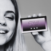 Elegant Black Paars Ombre Sparkle Jewels Monogram Visitekaartje