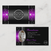 Elegant Black Paars Squiggins Jewels Logo & foto Visitekaartje (Voorkant / Achterkant)