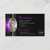 Elegant Black Paars Squiggins Jewels Logo & foto Visitekaartje (Achterkant)