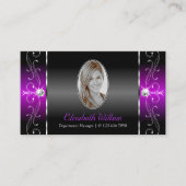 Elegant Black Paars Squiggins Jewels met foto Visitekaartje (Voorkant)
