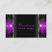 Elegant Black Paars Squiggins Jewels Ornamental Visitekaartje (Voorkant)