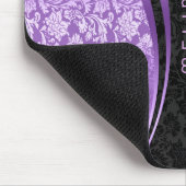 Elegant Black & Paarse Floral Damaskers Muismat (Hoek)